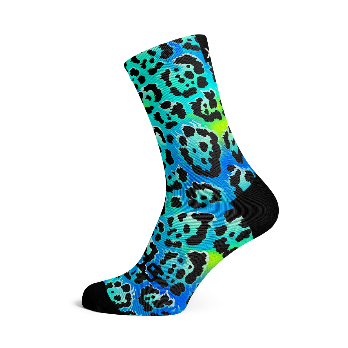 Electric Leopard Blue Socks