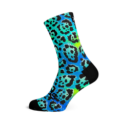 Electric Leopard Blue Socks