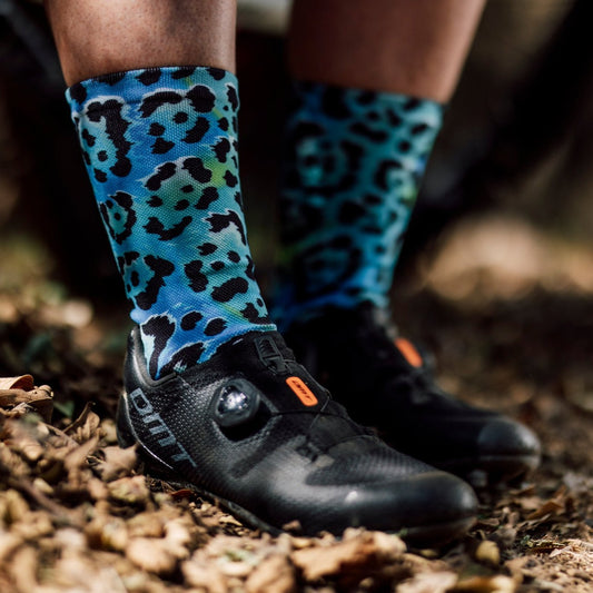 Electric Leopard Blue Socks